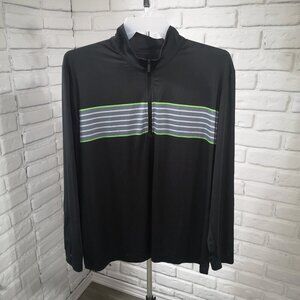 Callaway Opti-Dri Men's Size XL 1/4 Zip Black w/ Grey & Lime Green Shirt